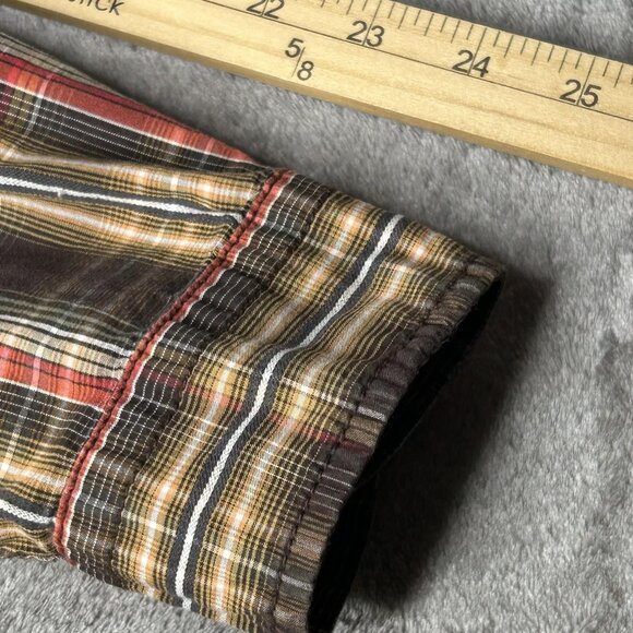 The North Face Shirt Mens Medium Brown Plaid Button Front Long Sleeve Outdoor - Picture 12 of 16